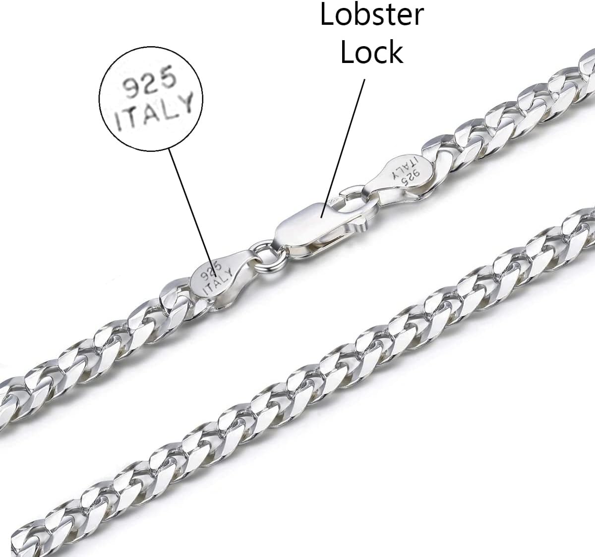 Savlano 925 Sterling Silver Curb Cuban Link Chain Bracelet for Men & Women - Made in Italy Comes With a Gift Box - Image 2