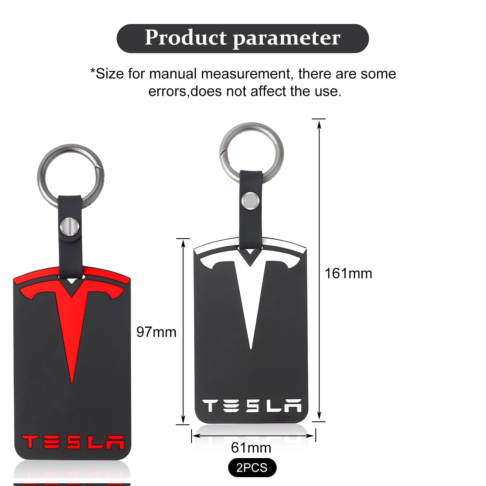 Aicharynic 2 sztuki uchwytów na karty do Tesla Model 3, model Y, silikonowy breloczek do kluczy, uchwyt na karty, akcesoria Tesla, kolor czarny, Tesla, uchwyt na karty, czarny, /