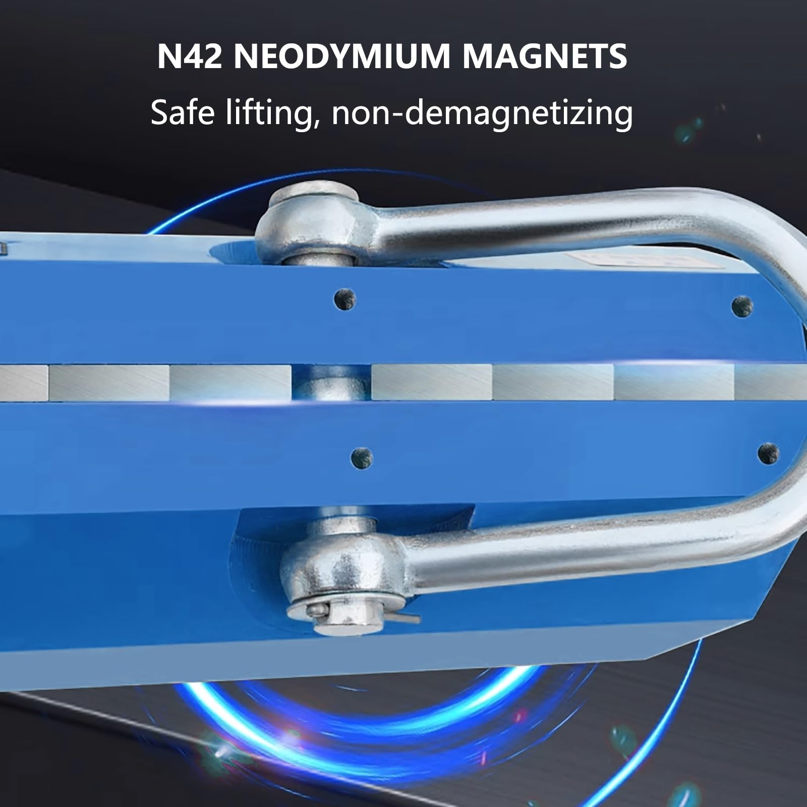 Trwały magnes podnoszący, do podnoszenia, stal, okrągła stal, współczynnik bezpieczeństwa 3.0 z mechanizmem zwalniającym i suwakiem zabezpieczającym (100 kg)