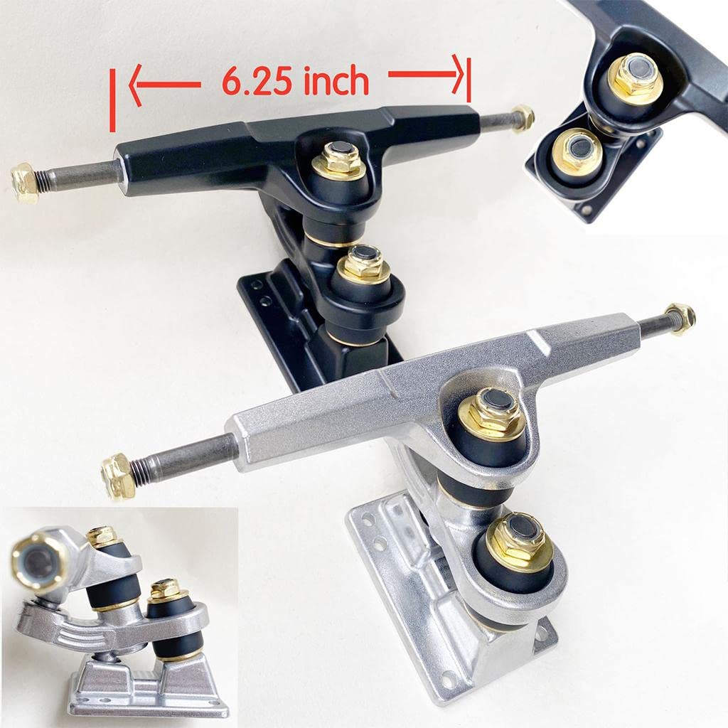 1 Paire Skateboard Trucks Durables pour Planche Hardware de Remplacement Fiable Bushings Premium Longboard Trucks de Skateboard en Aluminium Poli Perf