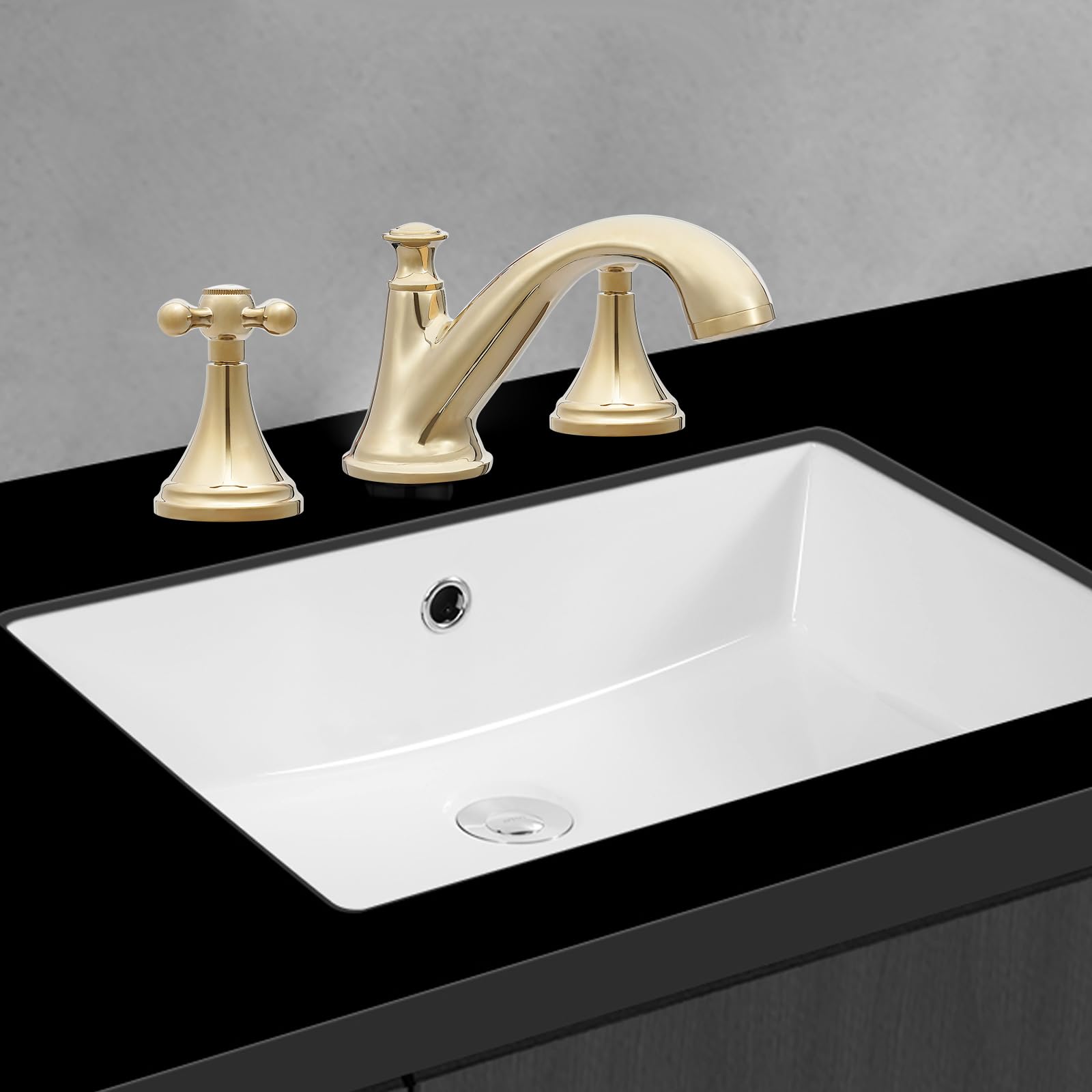 3 fori 2 Maniglie Rubinetto Lavabo Cascata Rubinetto Lavabo Miscelatore Lavabo Miscelatore Miscelatore Rubinetto Rubinetto Acqua Fredda E Calda Rame Acciaio Inox Per Bagno Cucine Tavolo Lusso Oro