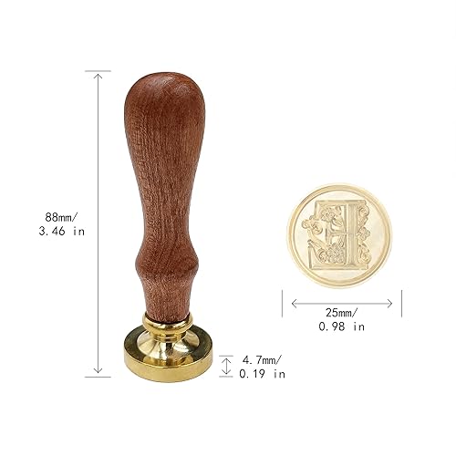 Miniatura 21 de Sello medieval tradicional de cera del alfabeto, con cabeza de latón, con mango de madera, para tarjeta/sobre, regalo (letra Z)