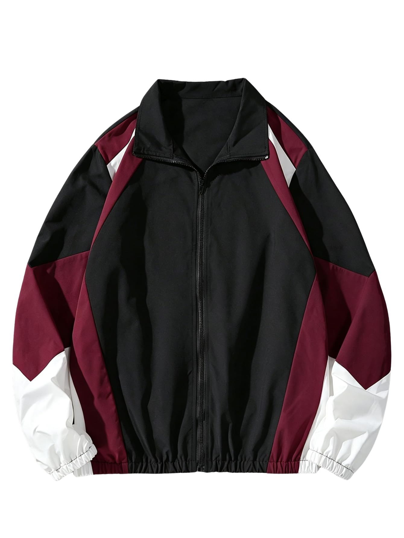 SOLY HUX Men's Varsity Jacket Zipper Color Block Windbreaker Jackets Coats