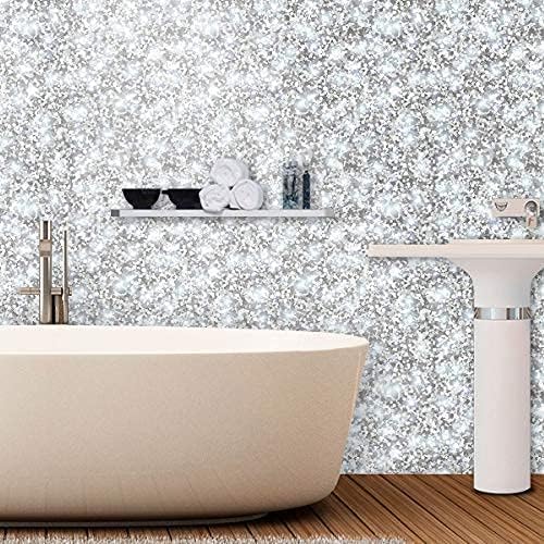 Walls By Me Peel and Stick Grey Stars Teens Removable Wallpaper 2634-2ft x 4ft (61x122cm)