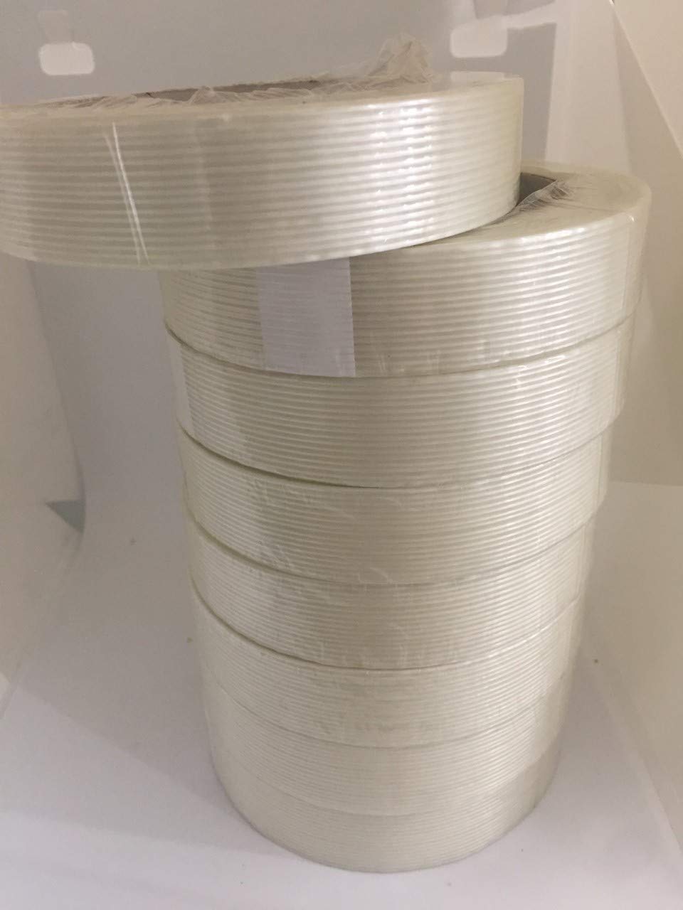Filament Reinforced Strapping Tape, UNIDIRECTIONAL (1" x 60YD Pack of 4 Rolls)