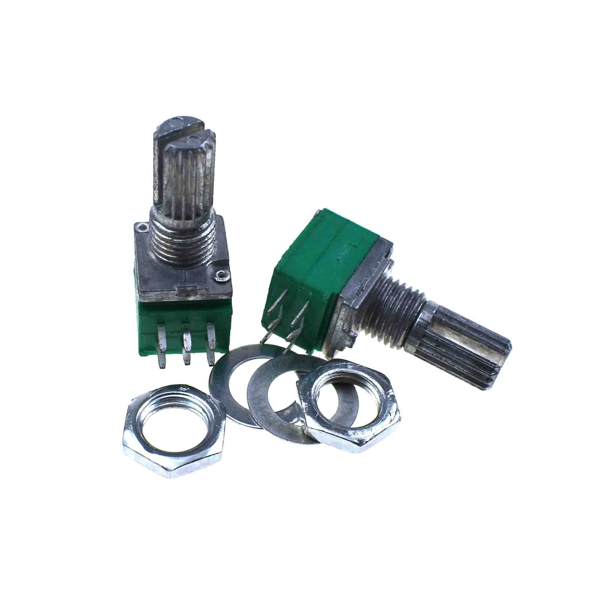 Reland Sun 5pcs RK097G 5K 10K 20K 50K 100K 500K B5K with a switch audio 6pin shaft 15mm amplifier sealing potentiometer (50K Ohm)