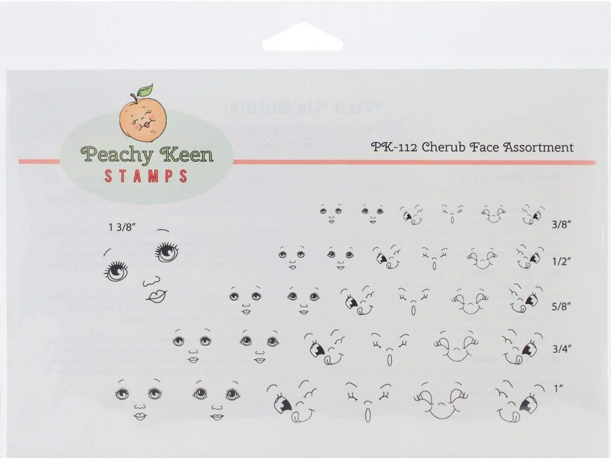 Peachy Keen Stamps Clear Face Assortment 3-Cherubs, Other, Multicoloured, 0.38x16.51x22.22 cm