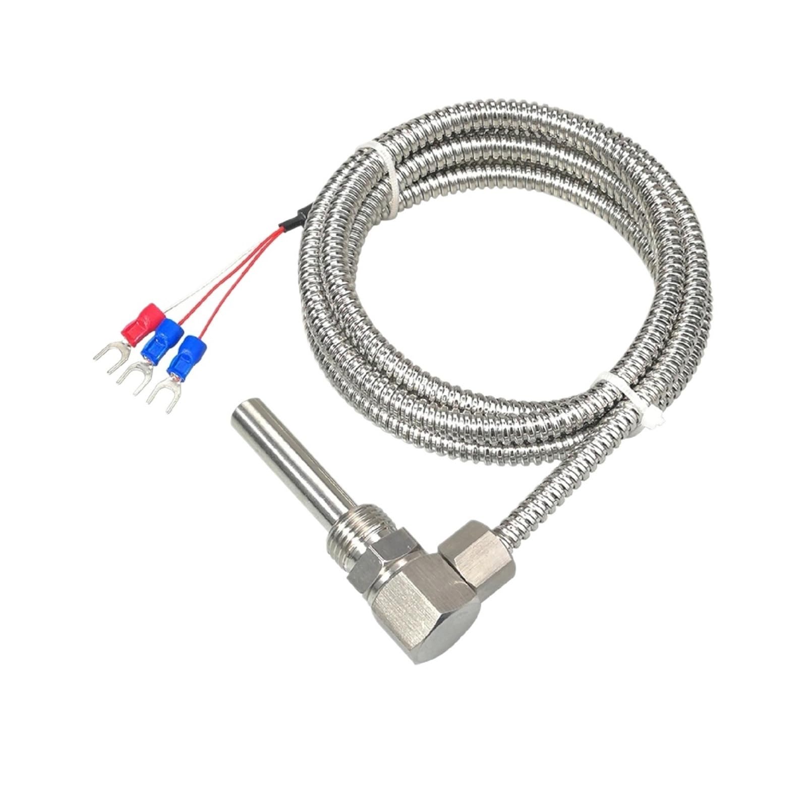 Sensor de temperatura PT100, sonda de temperatura de acero inoxidable WZPT-D2M16 | Sonda de resistencia térmica roscada tipo L(Pt100-1M)