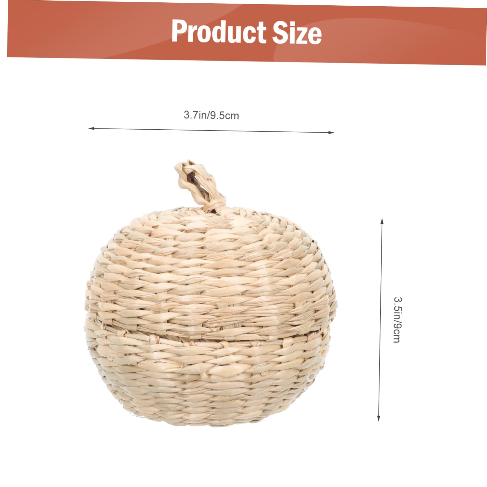 STOBAZA Straw Basket Woven Basket with Lid Fruit Storage Baskets Vegetable Container Bread Serving Basket Decorative Refreshment Tray Food Decor Mini Containers Bowl Weaving Brown