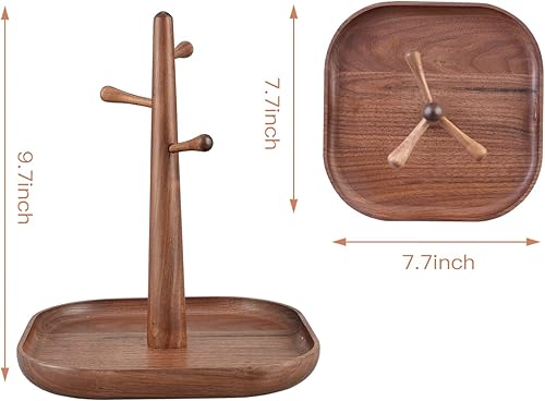 Miniatura 5 de "Generic" C-Joy CJWKS01-WN - Llavero de madera hecho a mano, organizador decorativo de madera, organizador colgante para llaves de joyería (nogal)