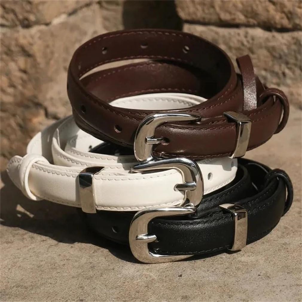 Women's Classic Leather Belt Casual With Buckle Skinny Belt For Women Jeans
