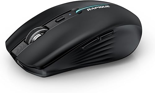 Ratón inalámbrico Bluetooth (BT1BT2+USB) Trimodo de alto rendimiento, recargable, clic silencioso, compatible con múltiples dispositivos para