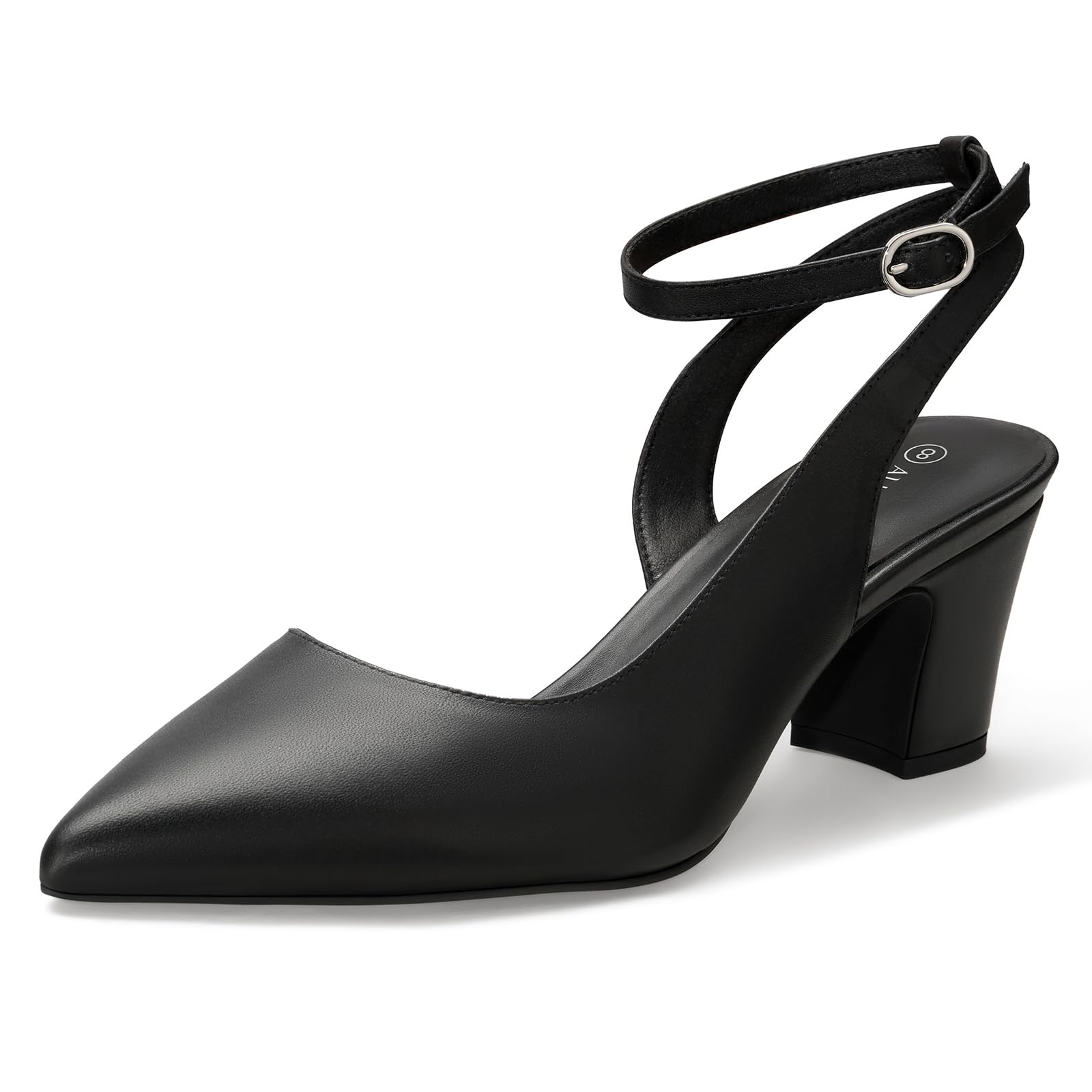ALICEPUB Women's Closed Toe Heels Pumps Slingback Heels 2inch Chunky Block  Heels Low Dress Shoes Comfortable Business Office Work Heels Wedding Shoes