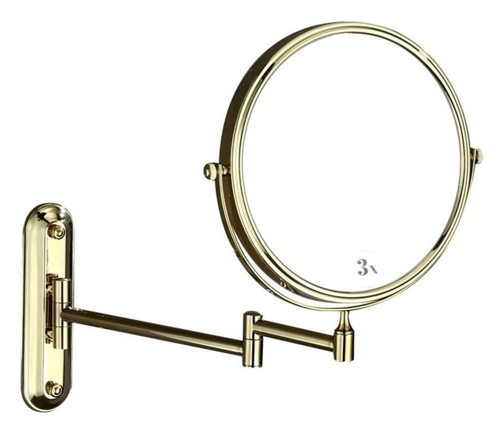 Miroir de maquillage mural extensible 3x pour vue précise or