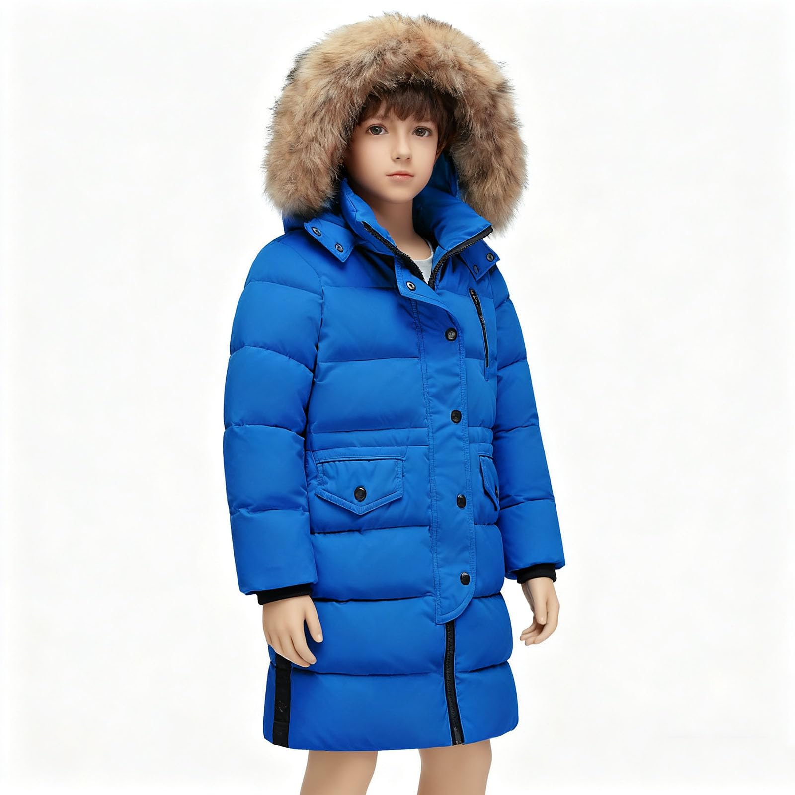 NUSGEAR Chaqueta Acolchada con Capucha Medio Largo, Abrigos de Invierno para niños Varones Parka para Niña de Invierno para Niña Plumiferos Abrigo para niñas Pequeñas Ligero Niños Pesado Resistente