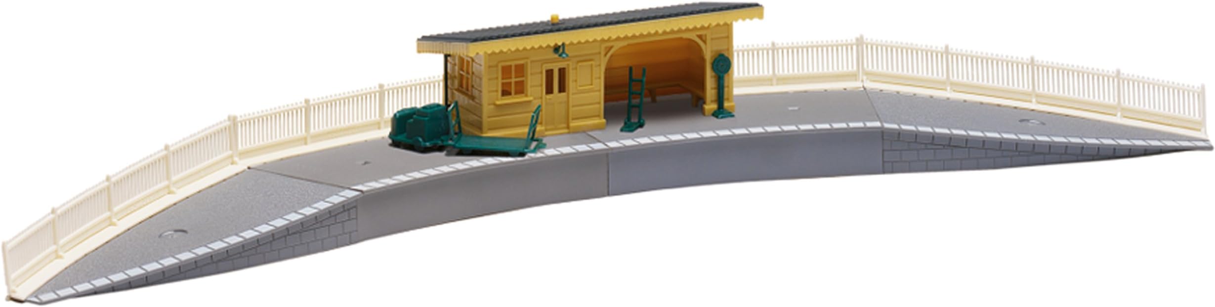 Hornby R8229 OO Gauge Building Extension Pack 3, Model Train Accessories for Adding Scenery & Buildings to 00 Gauge Model Railway, Includes: Station Halt, Curved Platform & Platform Ramps 1:76 Scale