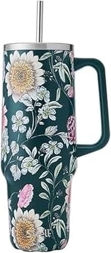 Miniatura 19 de S'well Vaso de acero inoxidable reciclado XL con popote y asa, 40 onzas, rosa hortensia, recipientes aislados al vacío de triple capa mantiene las