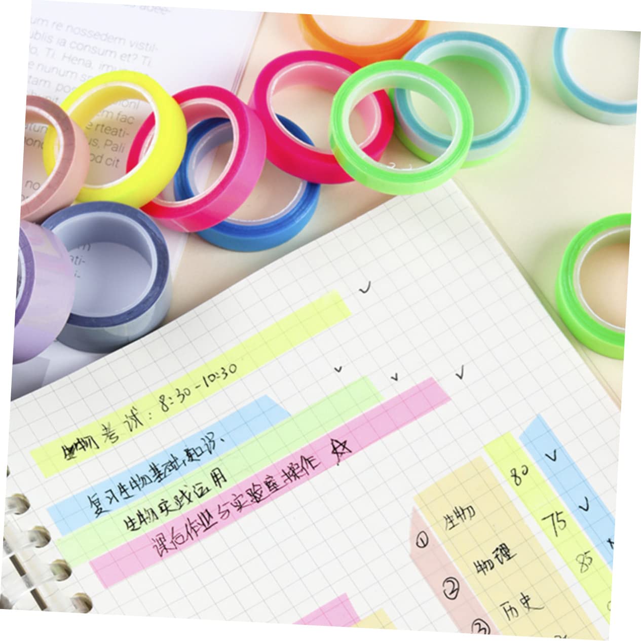 LALAFINA 100rollen Selbstklebende Index-tabs Transparente Haftnotizen Für Schule Und Büro Wasserfest Praktische Lesezeichen Farben Für Einfache Markieren Von Texten