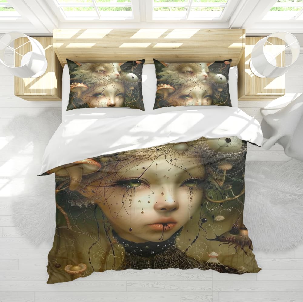 Housse de couette elfe 160x200 en microfibre douce anti-plis