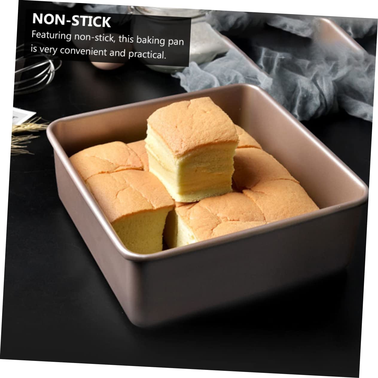 Mobestech Quadratische Edelstahl Kuchenform mit Antihaftbeschichtung Praktische Backform für Brot und Kuchen Eckige Backform für Ofen und Grill