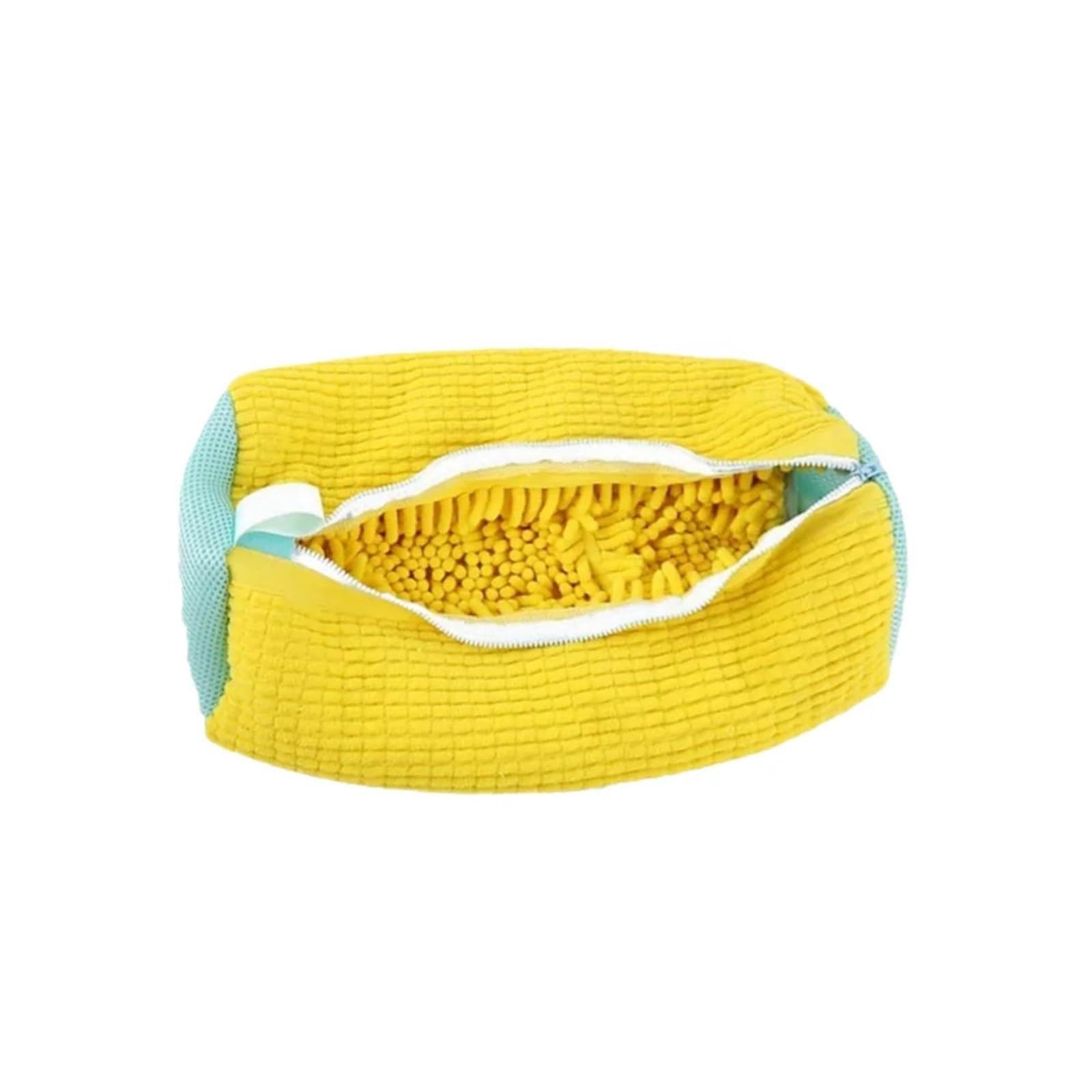 Schuhwaschmaschinentasche, Wiederverwendbarer Sneaker-Reinigungsbeutel For Waschmaschine Und Trockner, Schützender Mesh-Wäschebeutel For Tennisschuhe Aller Größen(1PCS Yellow)