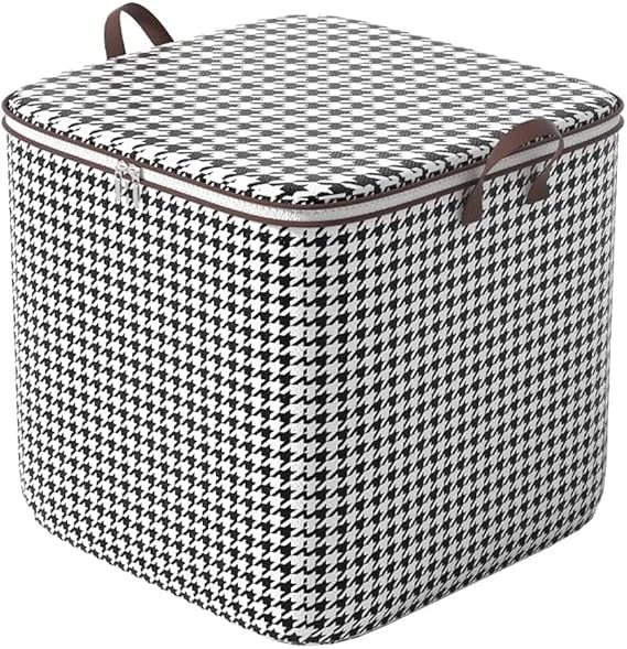 TASTORA Large Foldable Storage Bag, Houndstooth Pattern, Water Resistant, Reinforced Handle, 180L Capacity-image-21