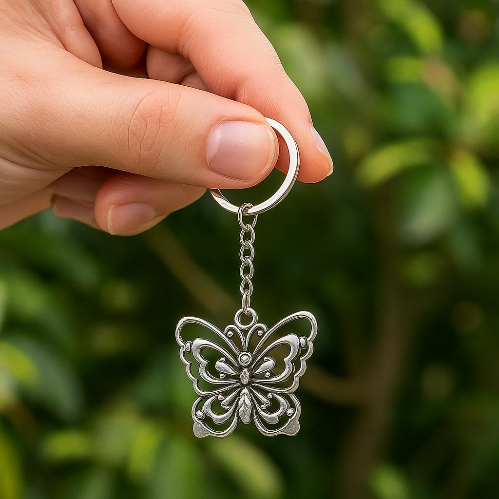 Butterfly Keychain, Elegant Hollow Wings Bag Charm, Delicate Butterfly Purse Charm Key Chians for Women Girls, Cute Key Chain Gift for Handbag, Backpack, Car Keys - Image 4