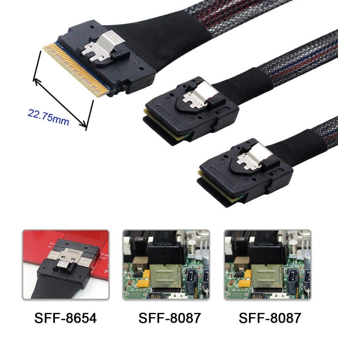 chenyang CY SFF-8654 8i 74Pin PCI-E Ultraport Slimline SAS Slim 4.0 a doppio cavo SFF-8087 Mini SAS PCI-Express
