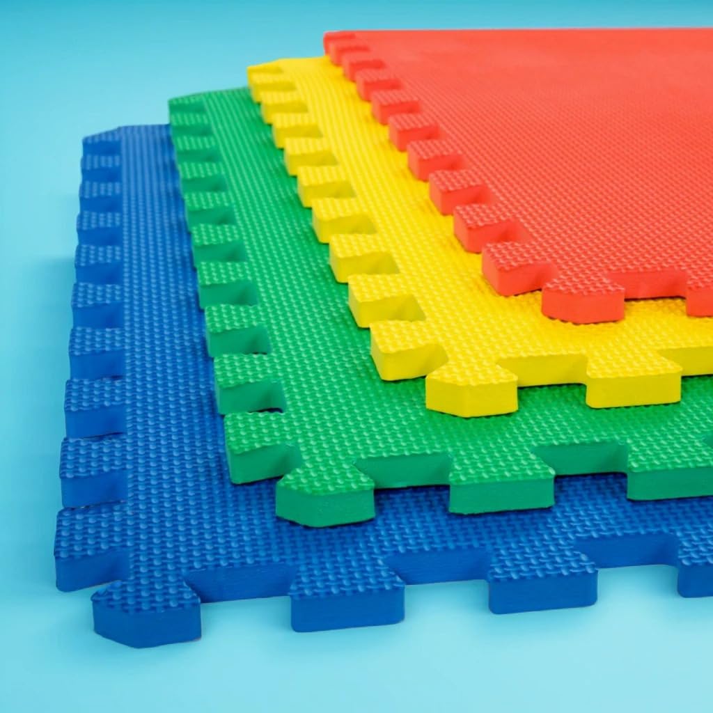 eHomeKart EVA Interlocking Floor Foam Play Mat for Kids (Multicolor, 60 x 60 cm x 12 mm Thick Each Tile) - Set of 16 Pieces 4