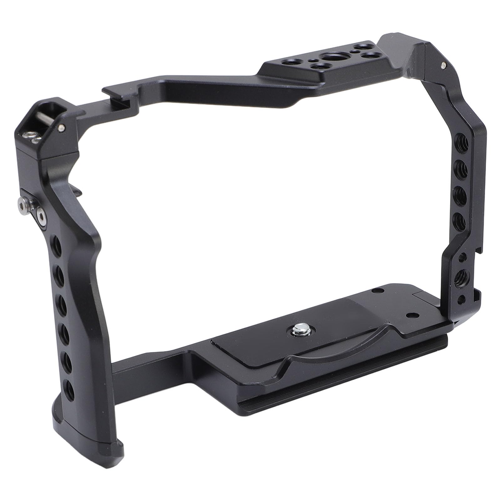 Tosuny Gabbia per Fotocamera R8, Telaio in Lega di Alluminio Rigido | with Arca Base Cold Shoe, Strap Slot, 1/4in 3/8in Screw Holes for Vlog Video Recording