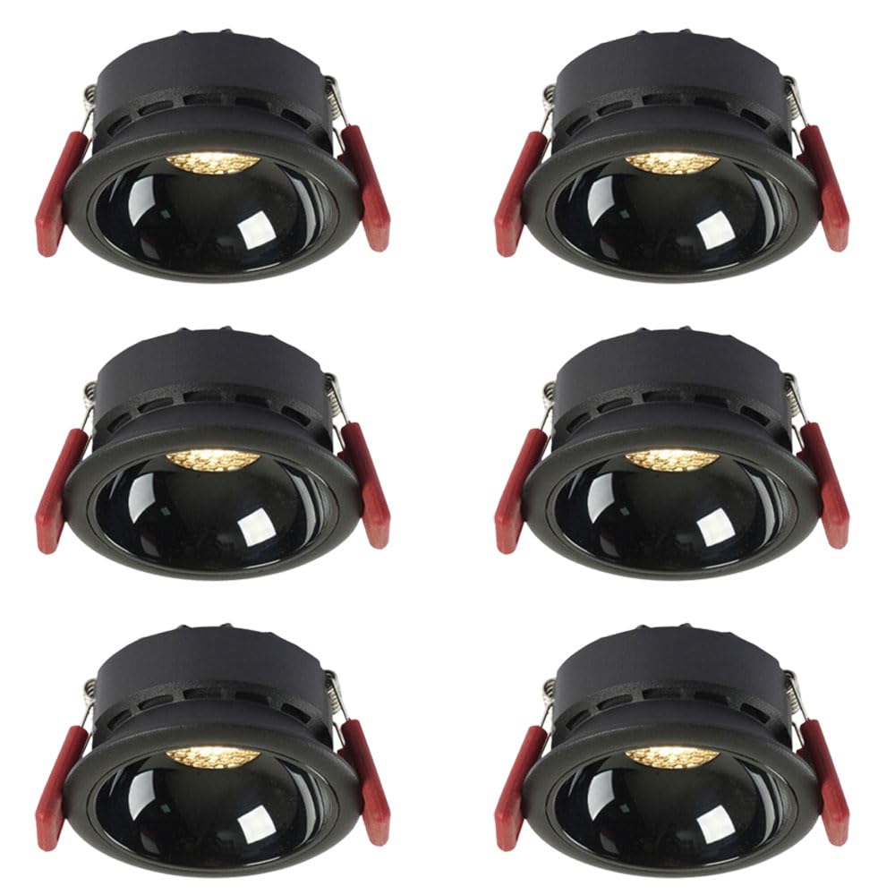 JKJZSALJ 3.3 Inch Led Recessed Lighting,Dimmable Cob,3 Color Temperatures Adjustable,Cri90+,Baffle Trim,Led Ceiling Lights,6 Pack,Black