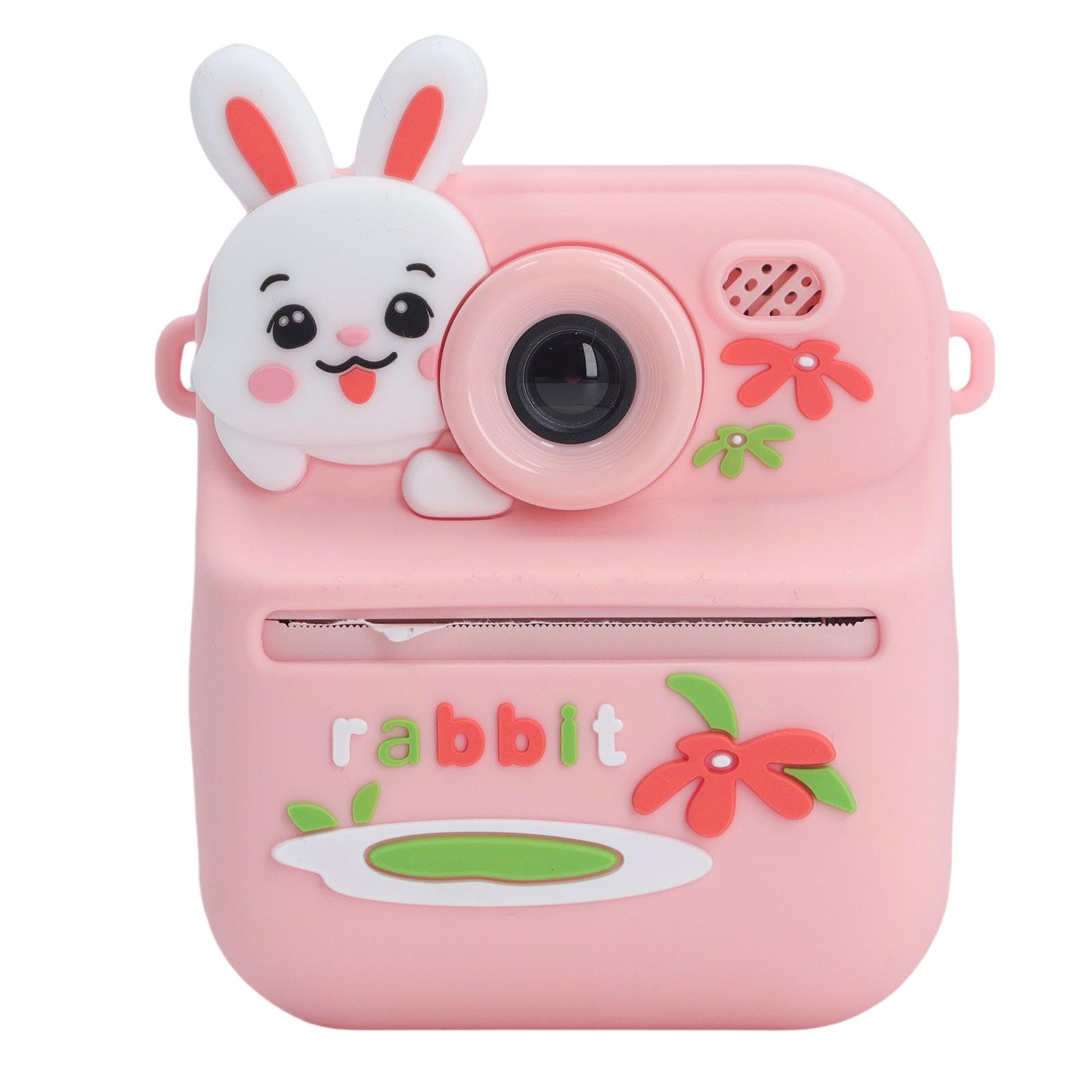 Denash 48MP Doppelobjektiv Instant Print Camera Kinderkamera mit 16x Zoom, 2,4-Zoll-Bildschirm, Full HD Videoaufnahme, ABS Triple Guard Design (Rosa Kaninchen)