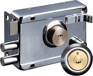 Exterior Insurance Lock Front Door Padlocks Gate Locking Accessories Theft Heavy-Duty Dormitory Gear with Key 1Pcs(Right Open with Edge)