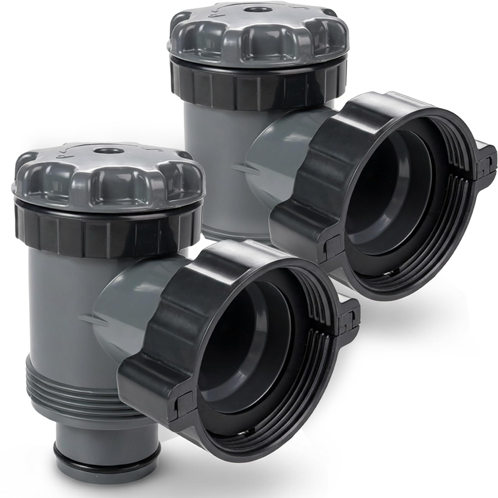 Absperrhahn Pool 38mm für Hnemix Intex Coleman Pool Zubehör, Kolbenventil Pool Anschlüsse, Pool Ersatzteile für Oberirdische Schwimmbecken und Poolfilterpumpe (38mm*2)
