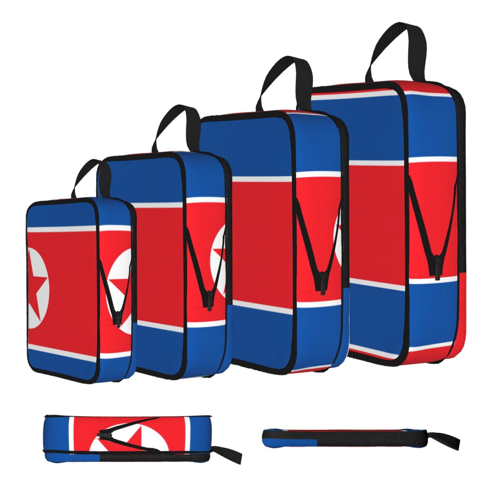 Sxzvvbn Black Korean Flag Compression Packing Cubes 4 Piece Set
