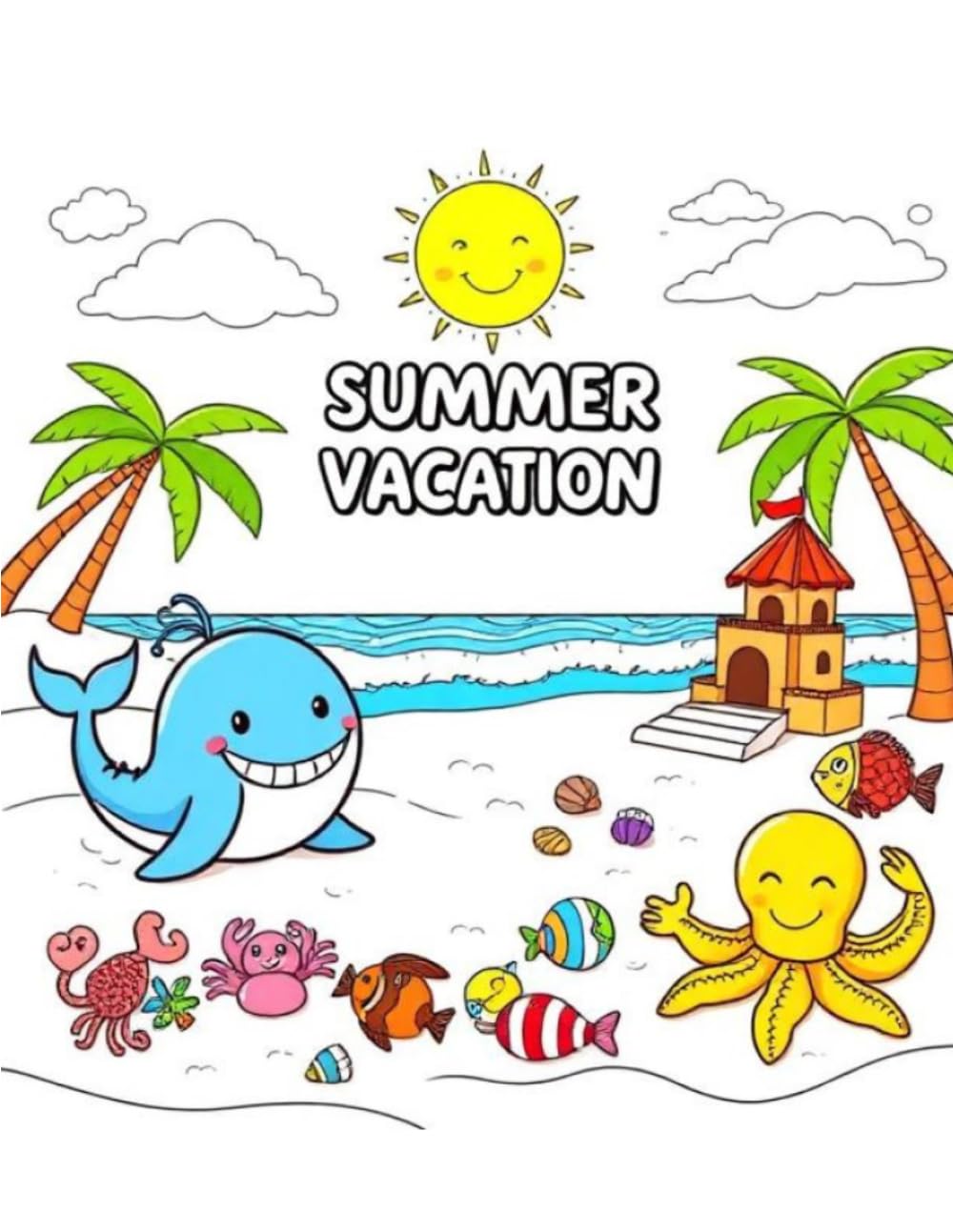 Summer Vacation: Coloring, Mazes, Word Search and Fun Learning Activities