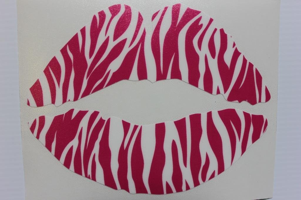 Customize Right 154 Pink Zebra Lips Kiss Bumper Sticker