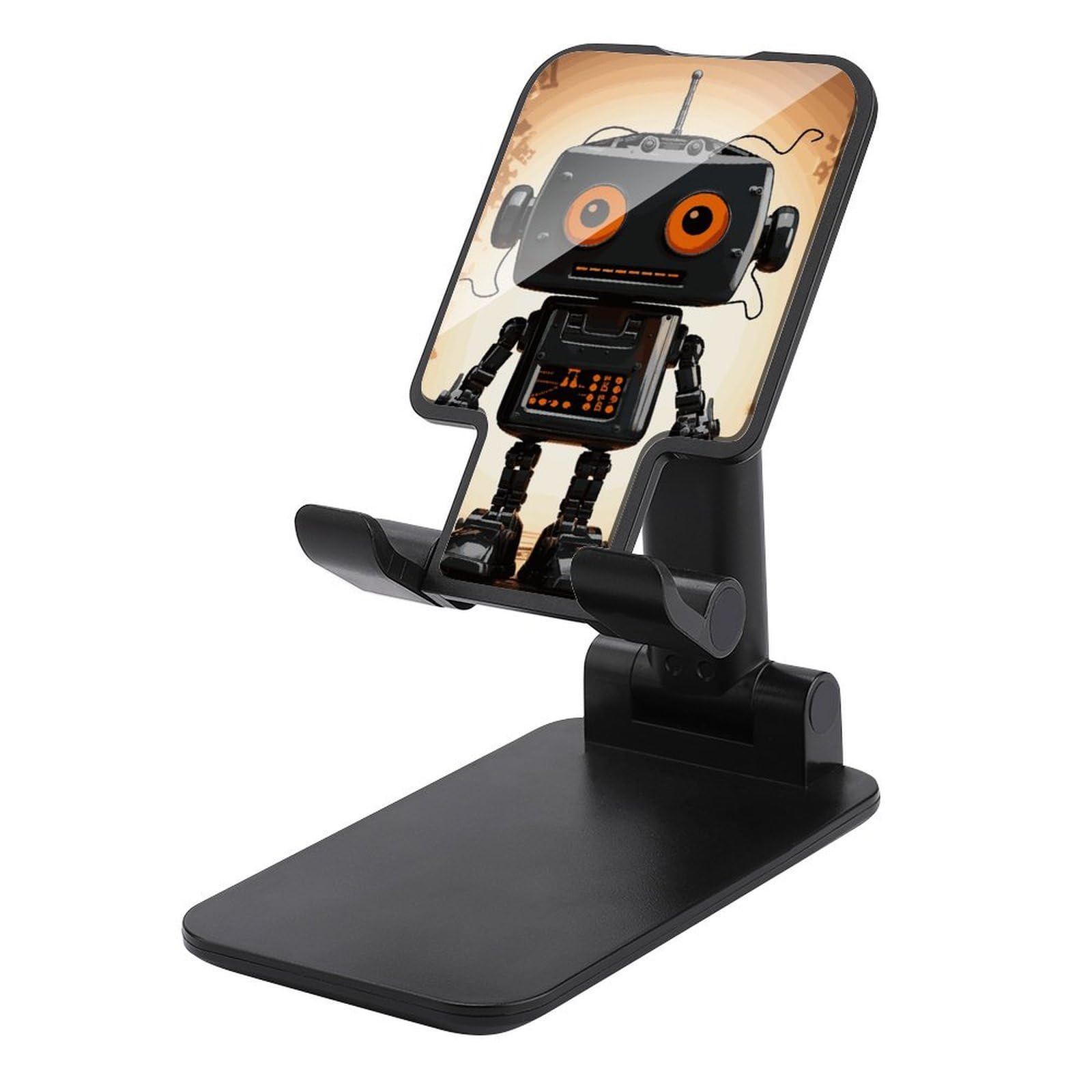Support de téléphone pour bureau pliable et réglable en forme de robot noir - 7