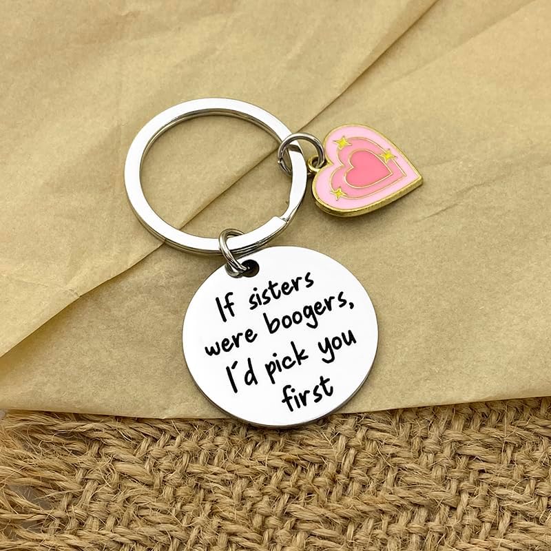 Funny Gifts For Best Sister Birthday Gifts From Women Man Christmas Valentines Graduation Jewelry Present From Sisters Brother Ideas If Sisters were Boogers Keyring - Image 7