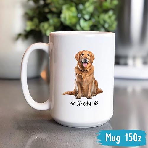 Miniatura 5 de Tazas de café personalizadas para perros Golden Retriever, tazas personalizadas con nombre para perro, mamá, perro, papá, taza de regalo para