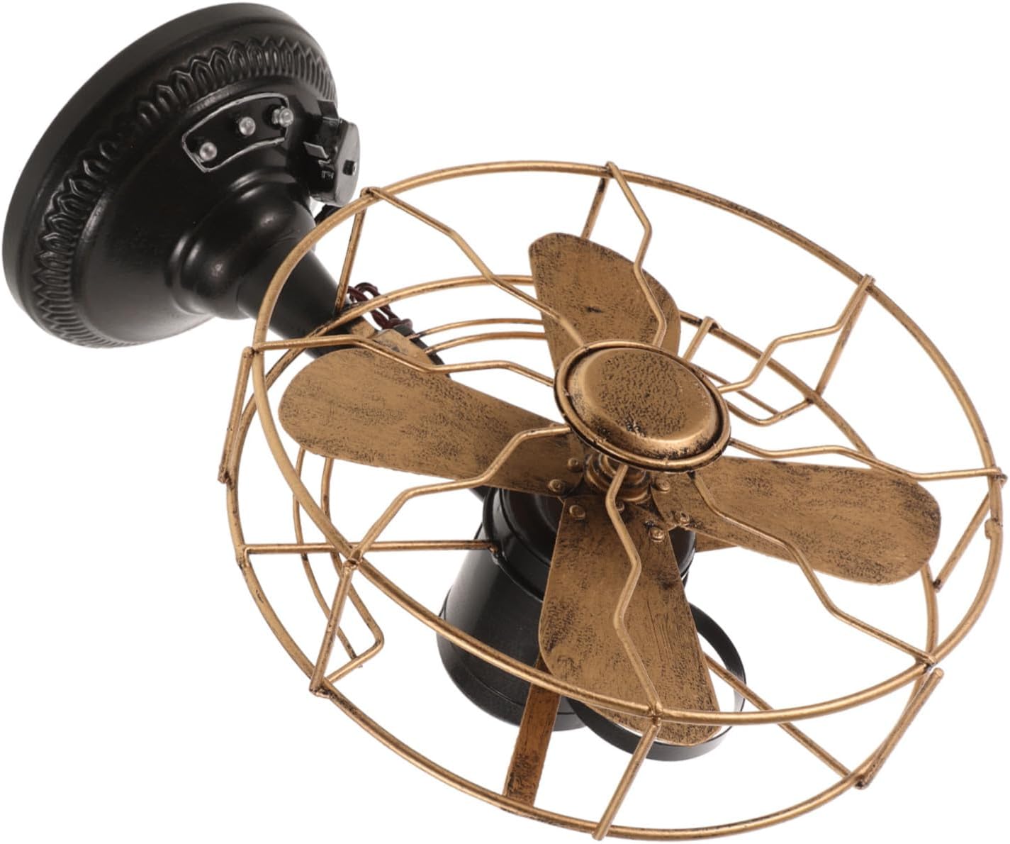 KICHOUSE Retro Desktop Adorn Vintage Table Decor Fan Adornment Iron Art Fan Sculpture