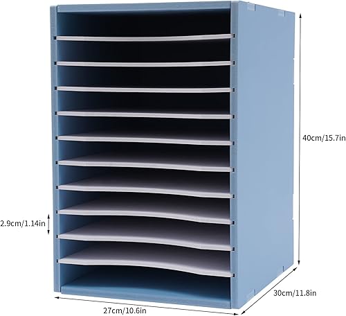 Miniatura 5 de RIQUIPAI Clasificadores de archivos de 11 compartimentos, organizador de literatura vertical, organizador de papel, clasificador de archivos de