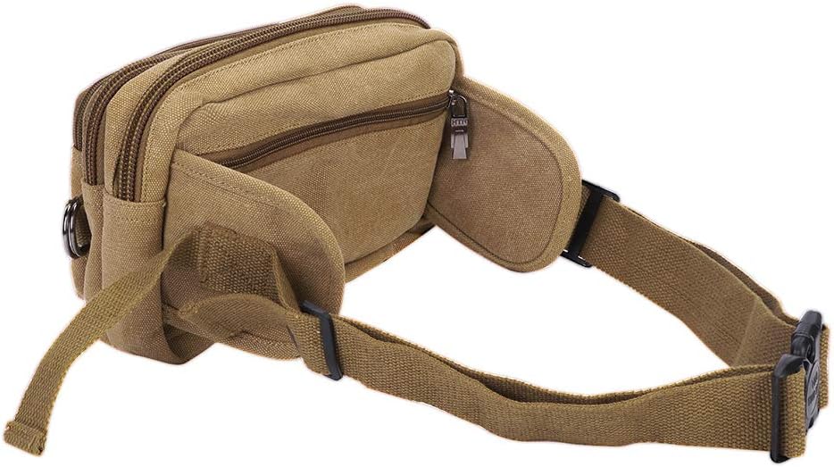 Fanny Packs for Women Men Vintage Canvas Waist Bag Pack Large Capacity Hip Bum Bag with Adjustable Strap Waterproof Casual Crossbody Wallet Waist Bag for Sport Hiking Running Walking Cycling Camping