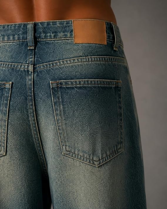 SANEDI Whisker Green Baggy Jeans for Men - Image 2