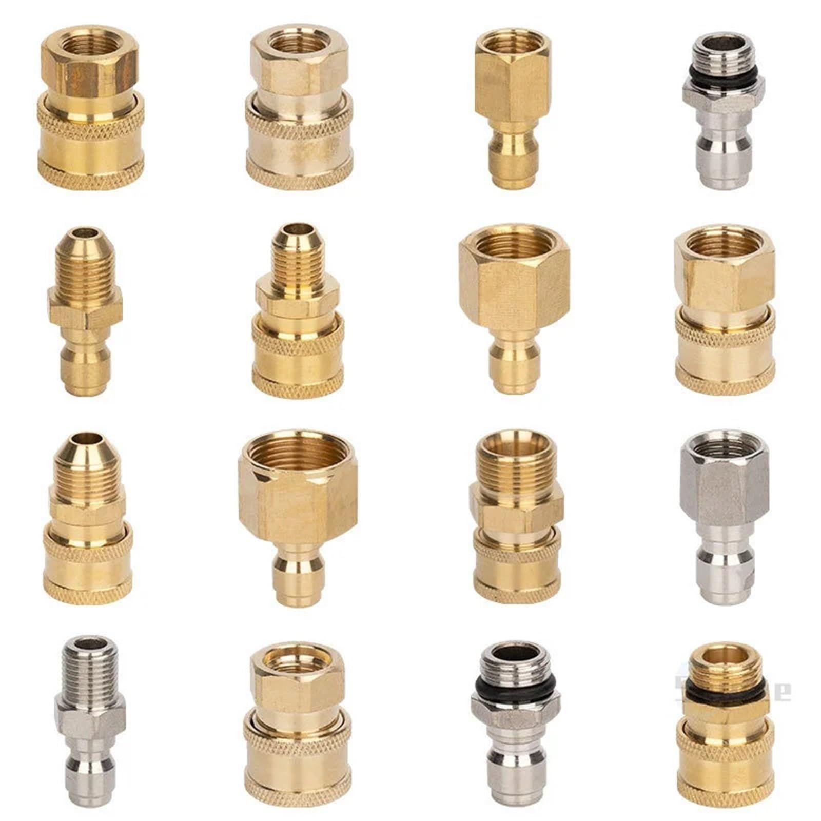 1PCS Copper 1/4" High Pressure Quick Connector Car Washer Water Hydraulic Couplers Couplings For Garden Irrigation(Female-M(Brass),M22)