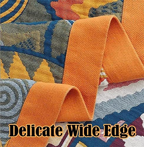 Image of MSGKV Boho Throw Blanket 50 inchx60 inch Fall Cotton Colorful World Blanket