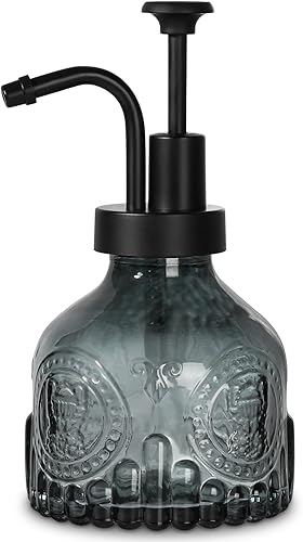 Miniatura 1 de Dispensador de jabón negro, pequeño dispensador de jabón de manos para baño, botella de jabón líquido de vidrio y loción con bomba, dispensador de