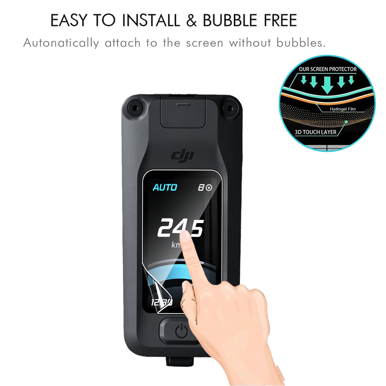 MEMELOKA Pellicola per Amflow DJI Avinox, 3 Pezzi HD AntiGraffio Pellicola Protettiva TPU Flessibile, Sensibile al Tatto e Senza Bolle con Cornice di Allineamento