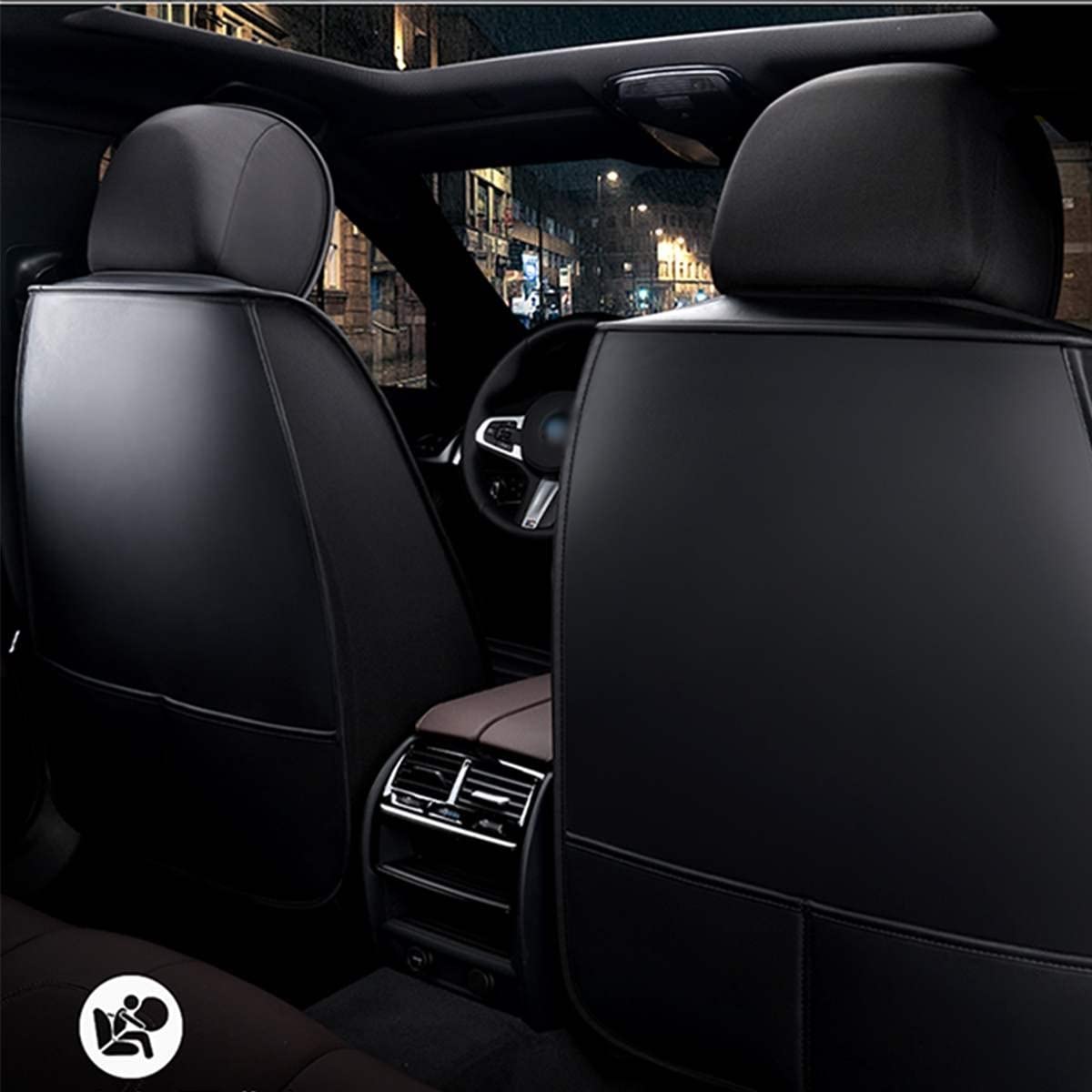 11 PZ 5 Posti Coprisedili Per Auto Per Hyundai Cuoio Set Completo Per Sedili Anteriori Posteriori Universal Truck SUV Coprisedile Traspirante(H)