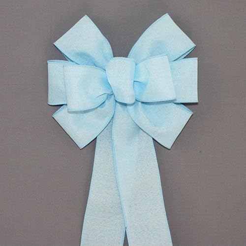 Miniatura 3 de Light Blue Rustic Wreath Bow - Spring Bow by Package Perfect Bows - Made in USA (8 inch bow)